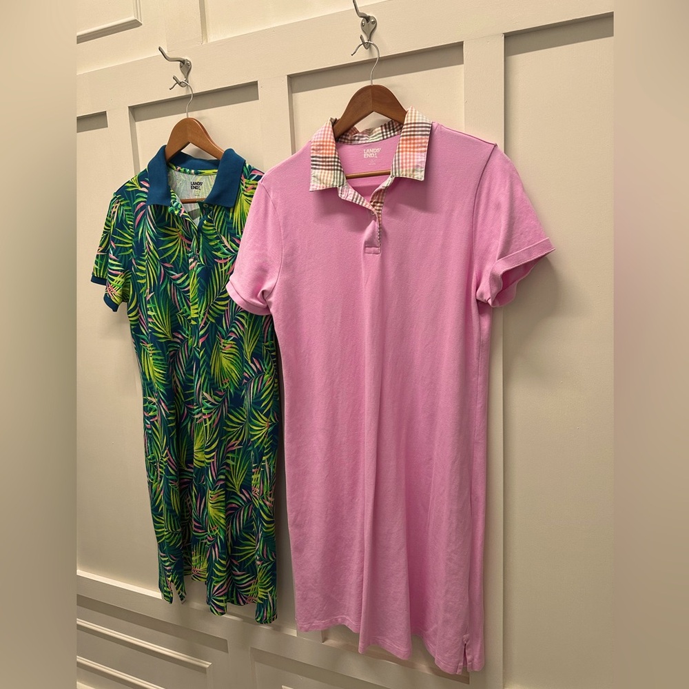 2 Lands End Polo Dresses -2023 edition -Like New-Large 14